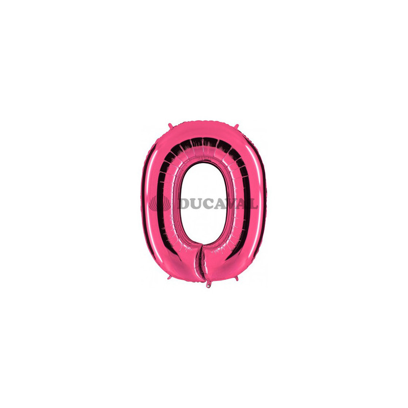 Globo foil número 0 rosa 101cm.