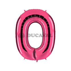 Globo foil número 0 rosa 101cm.