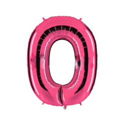 Globo foil número 0 rosa 101cm.
