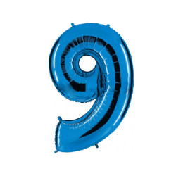 Globo foil número 9 azul  | Ducaval | Envíos 24/48 horas