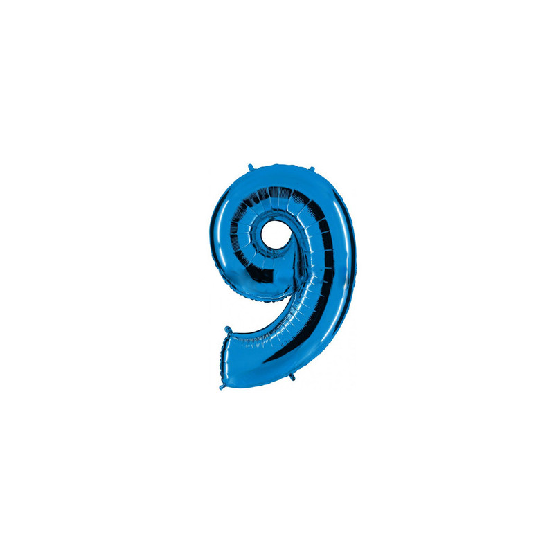 Globo foil número 9 azul  | Ducaval | Envíos 24/48 horas