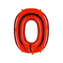 Globo foil número 0 rojo | Ducaval | Envíos 24/48 horas