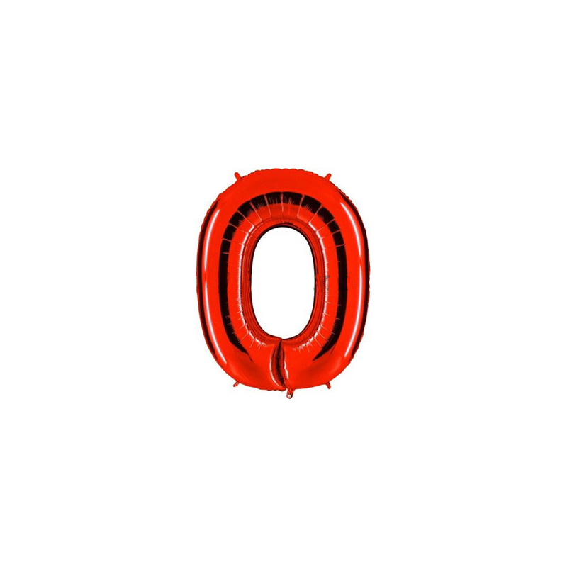 Globo foil número 0 rojo | Ducaval | Envíos 24/48 horas