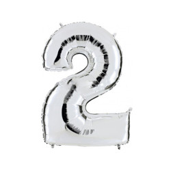 Globo foil número 2 plata | Ducaval | Envíos 24/48 horas