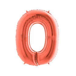 Globo foil número 0 oro rosado | Ducaval | Envíos 24/48 horas