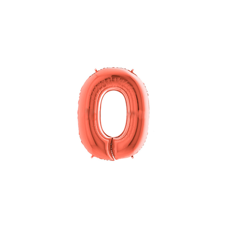 Globo foil número 0 oro rosado | Ducaval | Envíos 24/48 horas