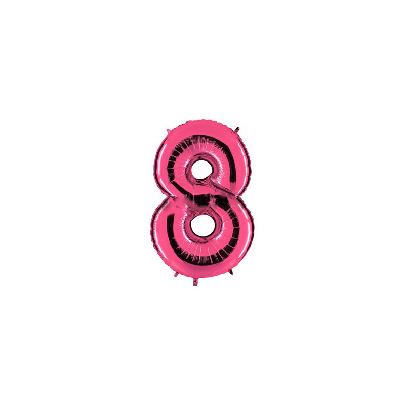 Globo foil número 8 rosa | Ducaval | Envías 24/48 horas 