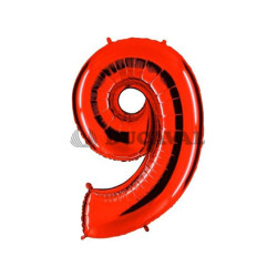 Globo foil número 9 rojo | Ducaval | Envíos 24/48 horas
