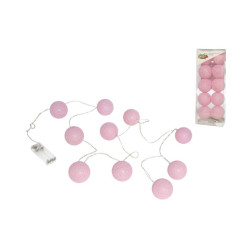 Guirnalda 10 leds bolas rosa 6cm | Ducaval | Envíos 24/48 horas