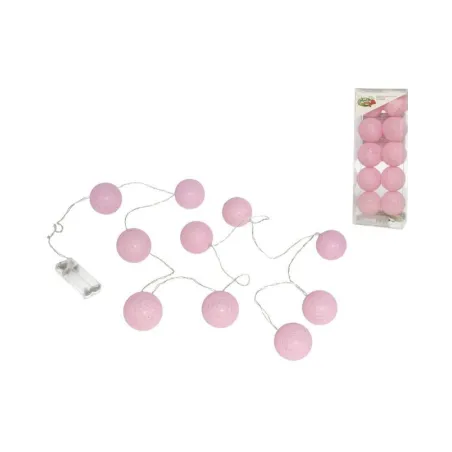 Guirnalda 10 leds bolas rosa 6cm | Ducaval | Envíos 24/48 horas