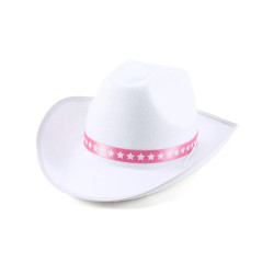 Sombrero Vaquero blanco con cinta rosa | Ducaval | Envías 24/48 horas