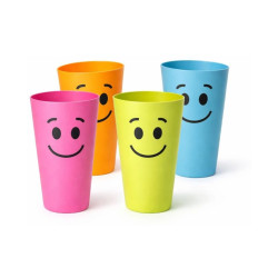 Set 4 vasos plasticos smile 420ml | Ducaval | Envías 24/48 horas 