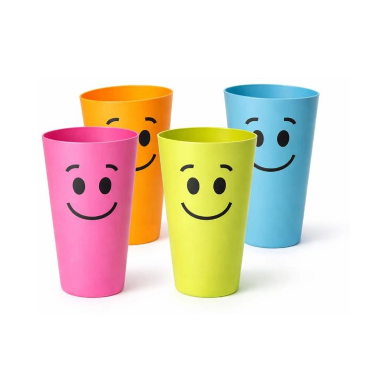 Set 4 vasos plasticos smile 420ml | Ducaval | Envías 24/48 horas 