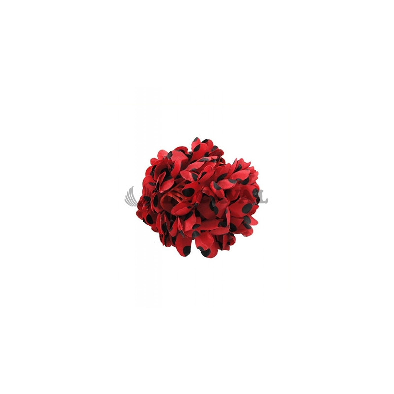 Flor pinza roja lunares negros GD