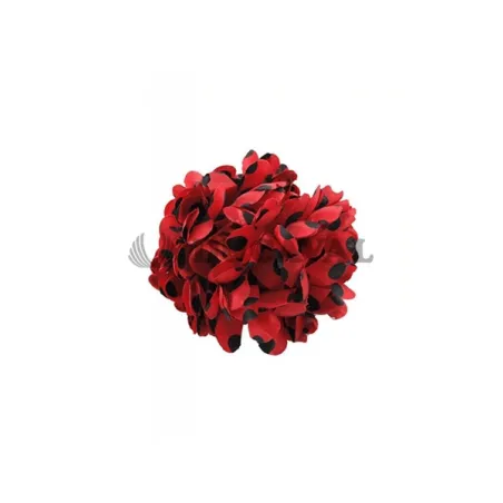 Flor pinza roja lunares negros GD