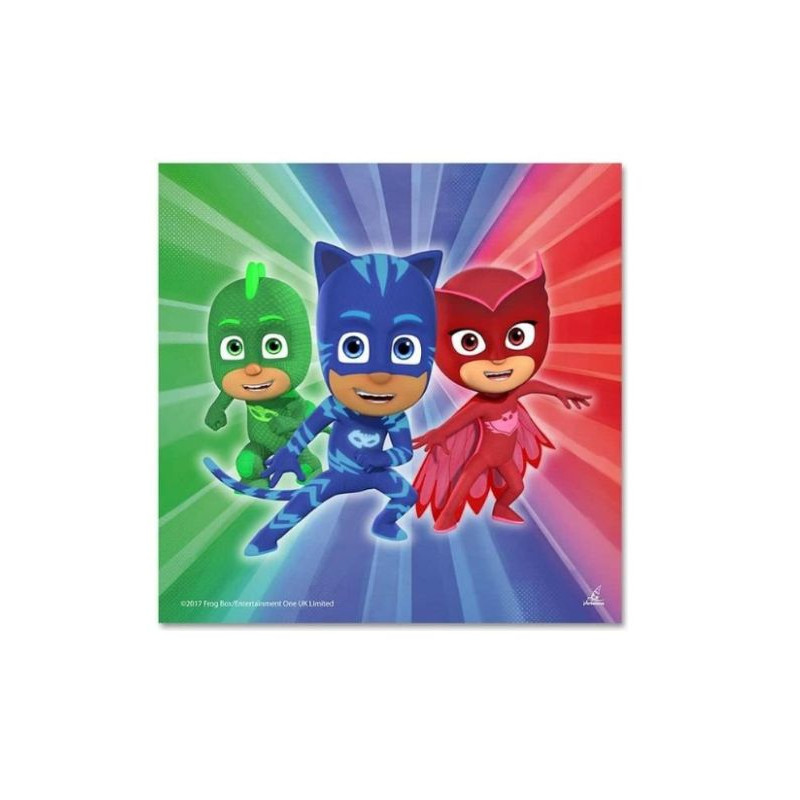 Servilletas Pjmasks 33x33 20ud.| Ducaval | Envios 24/48 horas