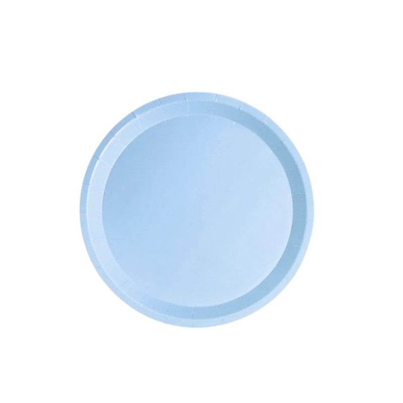 plato llano azul BIODEGRADABLE 20.5cm 10ud | Ducaval | Envios 2448 h