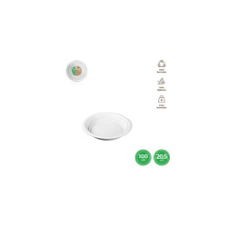 Plato hondo blanco 25,5cm 100und reutilizable. | Ducaval | Envíos 24