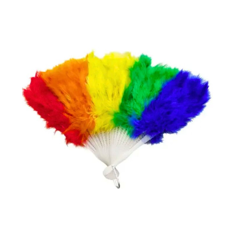Abanico plumas multicolor | Ducaval | Envías 24/48 horas 