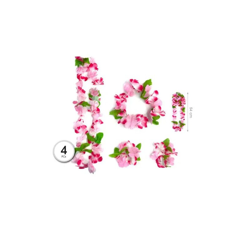 Conjunto hawaiano fucsia/rosa 4 pcs | Ducaval | Envíos 24748 horas