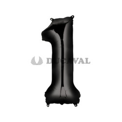 Globo foil número 1 negro 86cm.