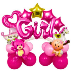 Conjunto globos foil baby girl 27pzas | Ducaval | Envías 24/48 horas 