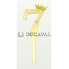 Topper número 7 corona dorada