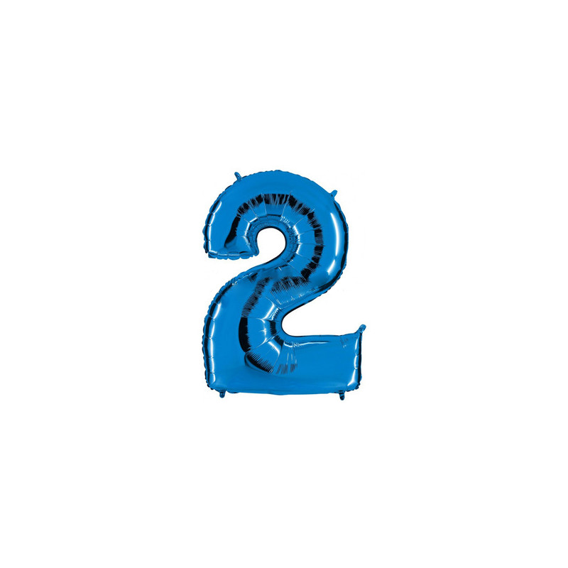 Globo foil número 2 azul | Ducaval | ENvíos 24/48 horas