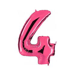 Globo foil número 4 rosa  | DUcaval | ENvíos 24/48 horas
