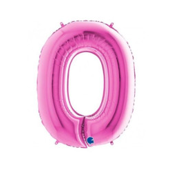 Globo foil rosa N. 0 Rosa | Ducaval | Envíos 24/48 horas
