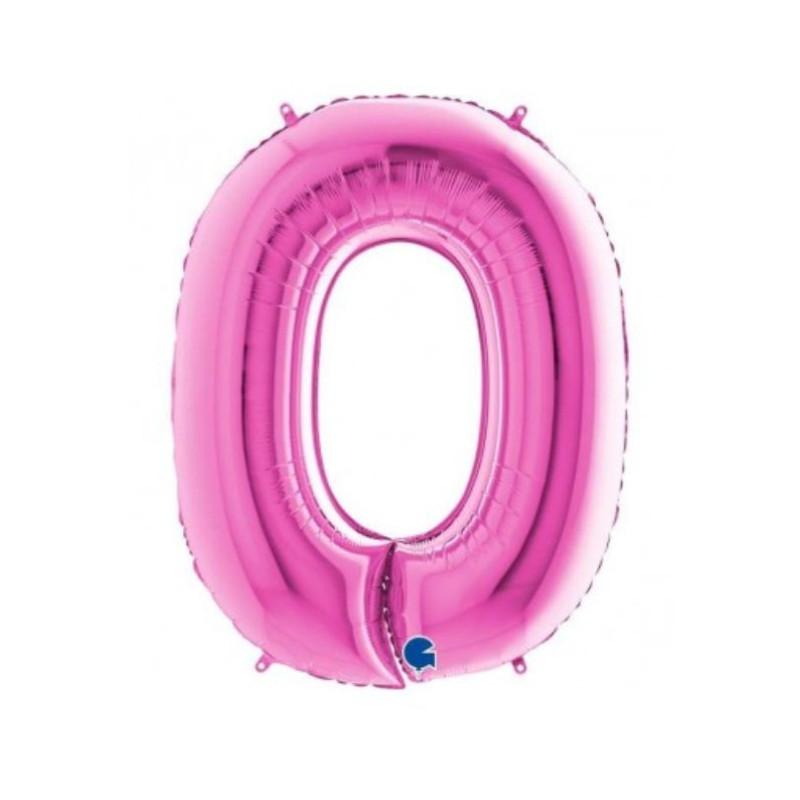 Globo foil rosa N. 0 Rosa | Ducaval | Envíos 24/48 horas