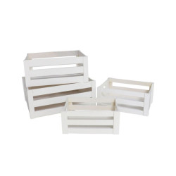 Caja madera x 4 blanco | Ducaval | Envías 24/48 horas 