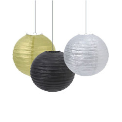  Farolillo colores oro negro 25cm | Ducaval | Envíos 24/48 horas