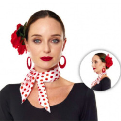 Pañuelo blanco lunar rojo | Ducaval | Envías 24/48 horas 