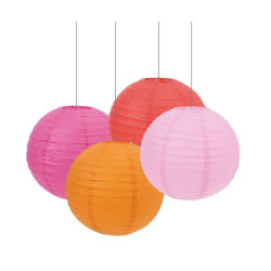 Lámpara papel esfera fucsia 1ud I Ducaval I Envíos 2448h