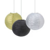 Lámpara papel esfera oro negro 35cm 1ud I Ducaval I Envíos 2448h