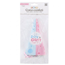 Cono confetti baby girl rosa 15cm | Ducaval | Envías 24/48 horas 