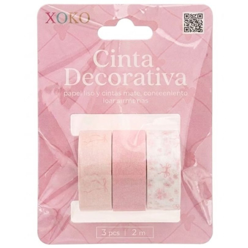 Washi tape lazo rosa 2M | Ducaval | Envías 24/48 horas 