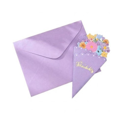 Tarjeta felicitacion forma flores morado | Ducaval | Envías 24/48 hor