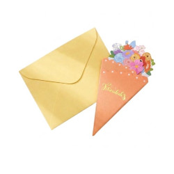 Tarjeta felicitacion forma flores amarillo | Ducaval | Envías 24/48 h