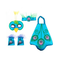 Set tutu antifaz y tocado pavo real  | Ducaval | Envías 24/48 horas 