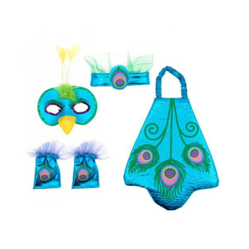 Set tutu antifaz y tocado pavo real  | Ducaval | Envías 24/48 horas 