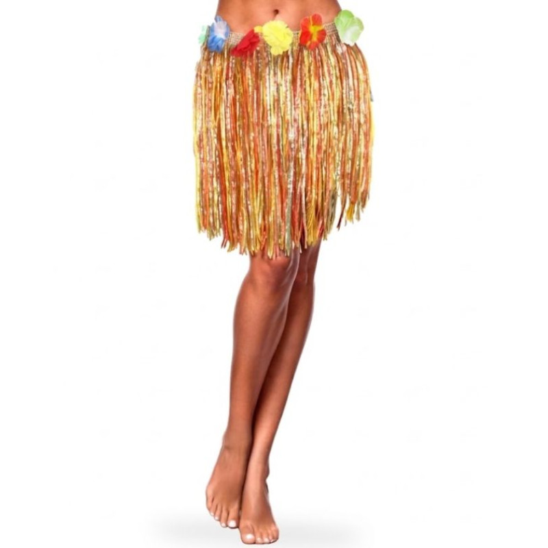 Falda Hawaiana 40cm  Multicolor | ¡Ideal para tus looks veraniegos! 