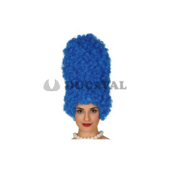 Peluca rizos azul 40cm | Ducaval | Envíos 24/48 horas