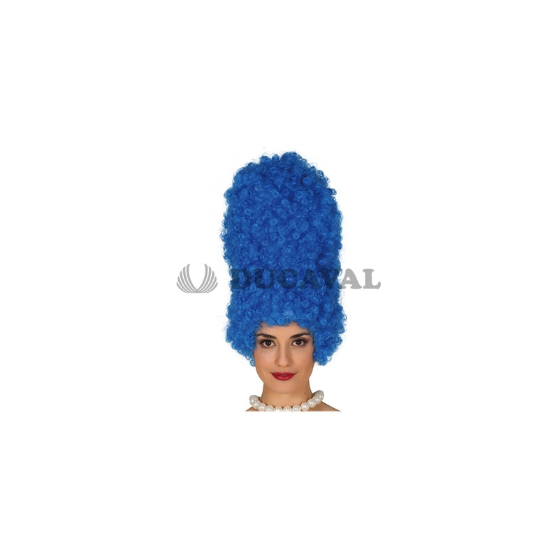 Peluca rizos azul 40cm | Ducaval | Envíos 24/48 horas