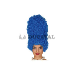 Peluca rizos azul 40cm | Ducaval | Envíos 24/48 horas