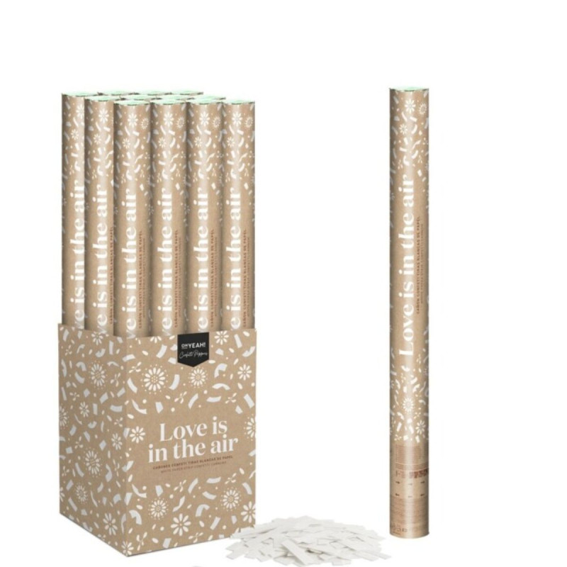 Cañón confeti tiras blancas papel 60cm | Ducaval | Envías 24/48 horas