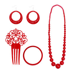 Set sevillana rojo 4 piezas | Ducaval | Envías 24/48 horas 