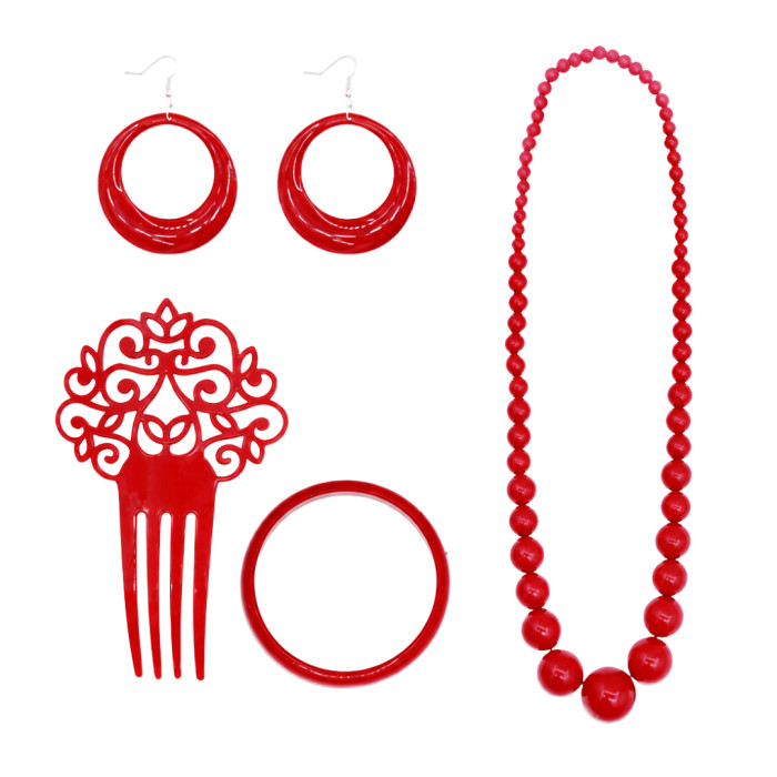 Set sevillana rojo 4 piezas | Ducaval | Envías 24/48 horas 