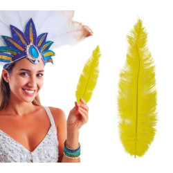 Bolsa 12 plumas avestruz amarillo 3545cm | Ducaval | Envías 24/48 ho